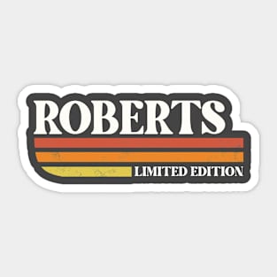 ROBERTS Surname Funny Reunion Retro Vintage 70s 80s Birthday Sticker